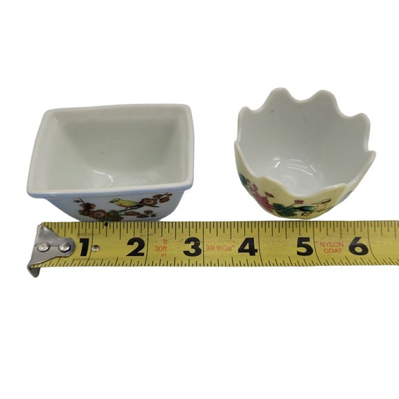 Vintage Lillian Vernon Small Bird and Flower Trinket Dish Bowls Original Box - Picture 5 of 13